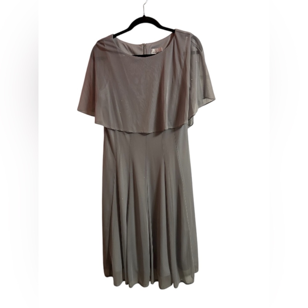 J.Taylor Elegant Gray Dress 100%polyester Size 14